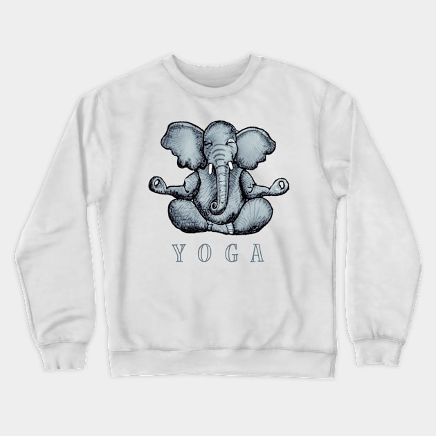 Yoga Elephant Crewneck Sweatshirt by TomiTee